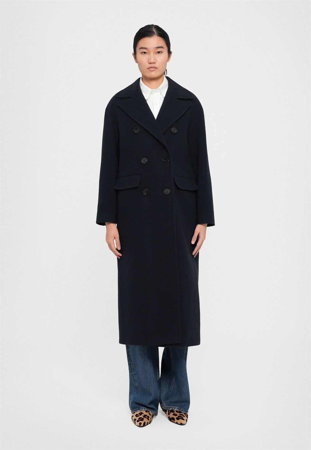 STUDIO ID DOUBLE BREASTED COAT - Klassischer Mantel - marine/dunkelgrau