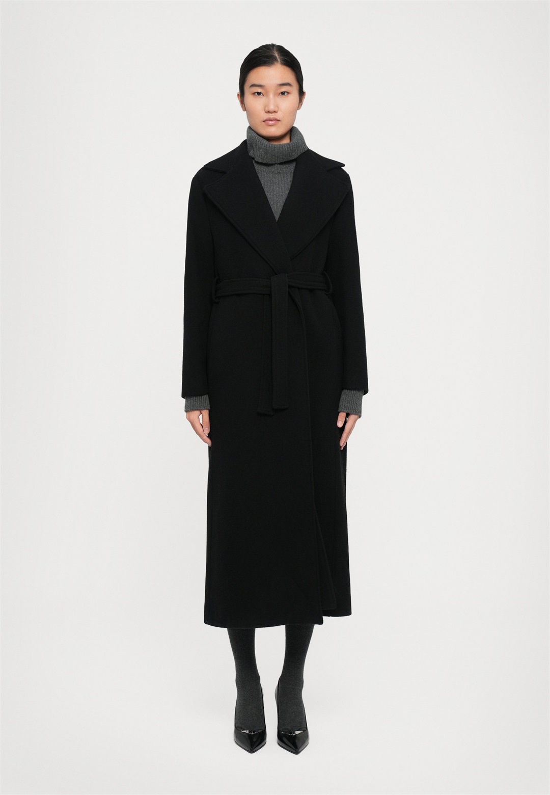 STUDIO ID BELTED COAT - Klassischer Mantel - black/schwarz