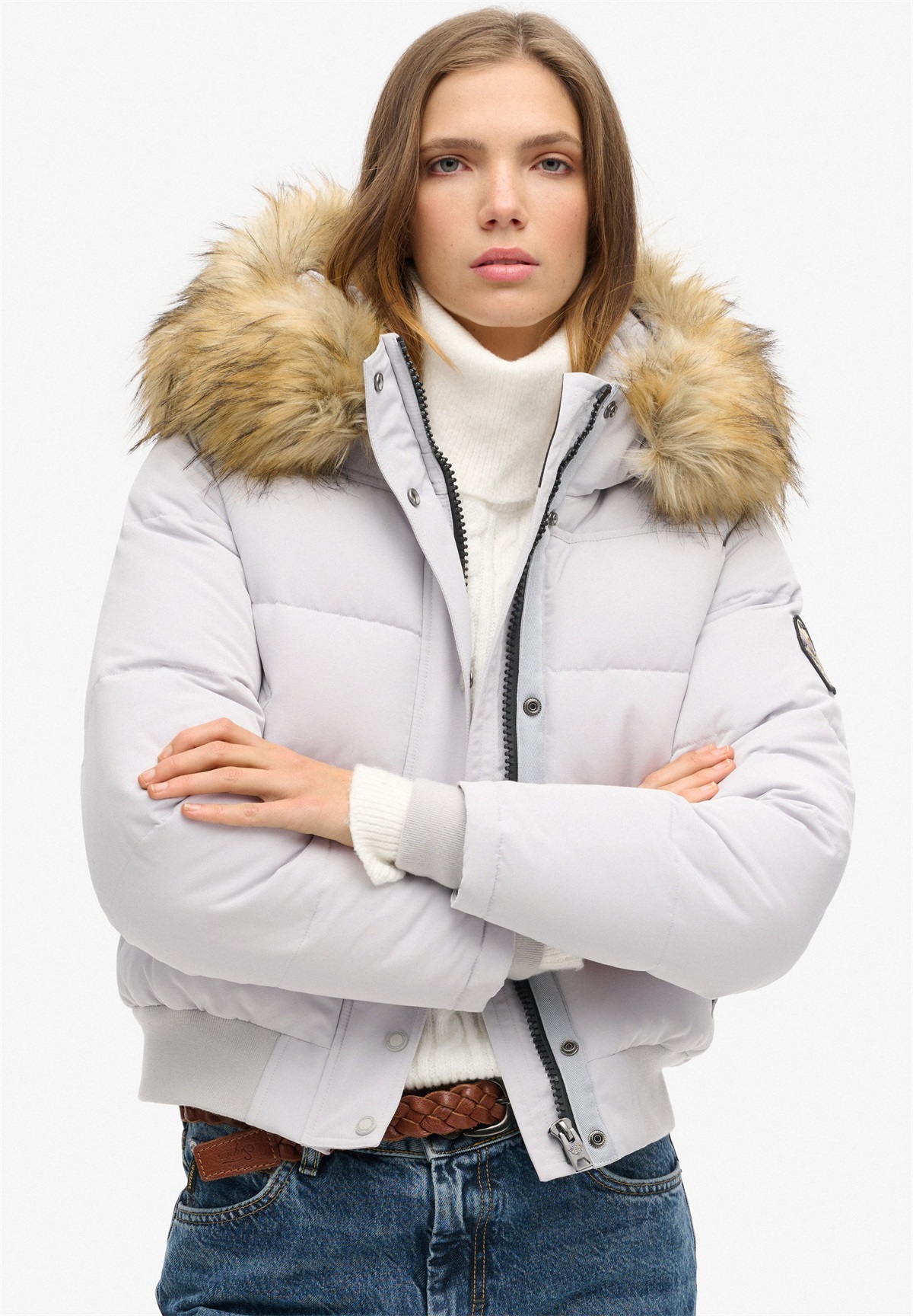 Superdry & Co EVEREST HOODED - Winterjacke - moonlight grey/hellgrau