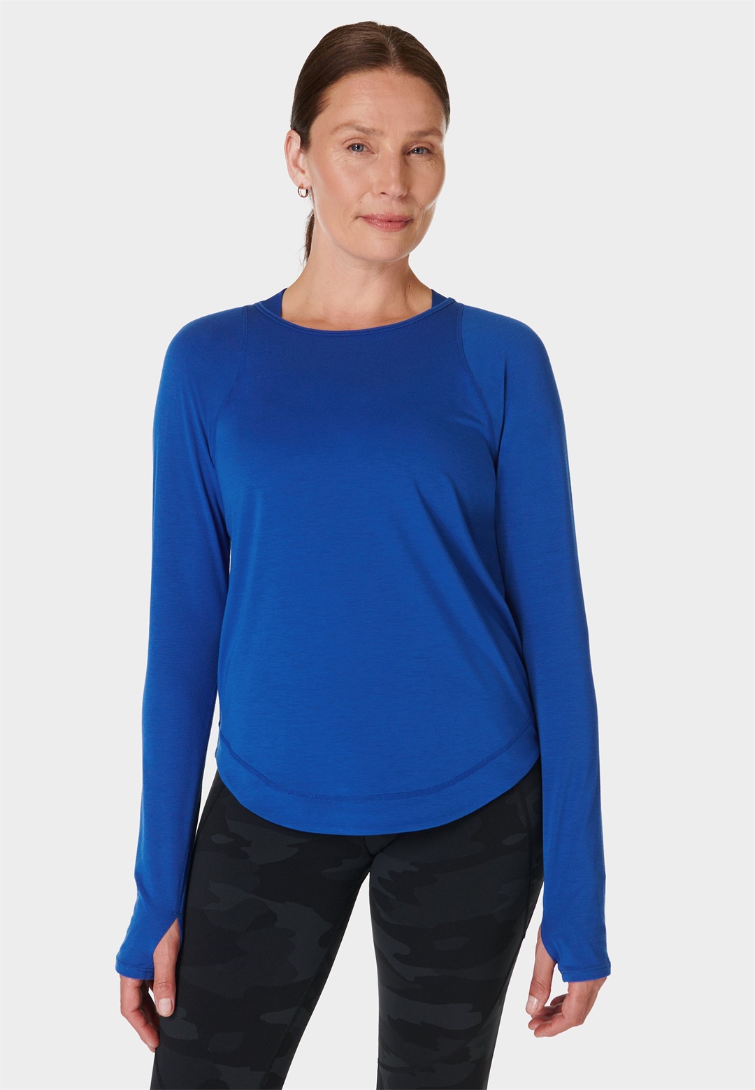 Sweaty Betty BREATHE EASY - Langarmshirt - lightning blue/dunkelblau
