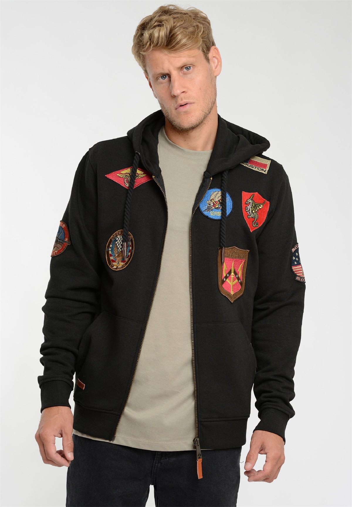 TOP GUN Sweatjacke - black/schwarz