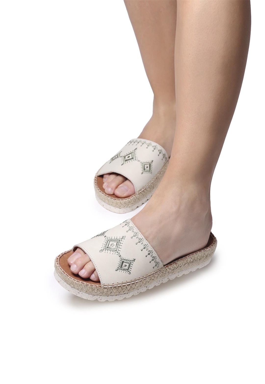 Toni Pons LILI - Pantolette flach - pedra/weiß