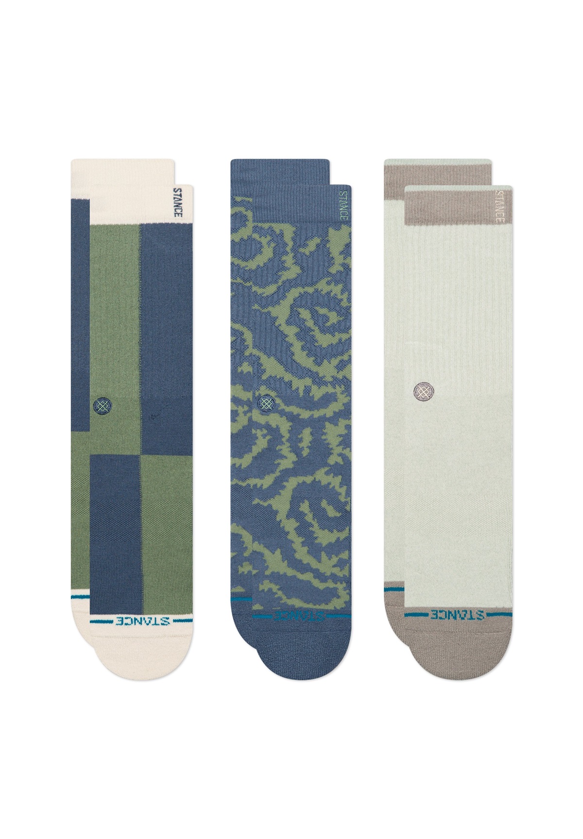 Stance ALL TERRAIN CREW 3 PACK UNISEX - Socken - green/grün