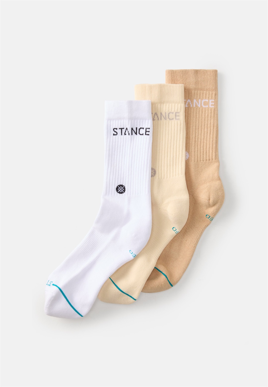 Stance ORIGIN 3 PACK CREW UNISEX - Socken - cream/beige/light brown/beige