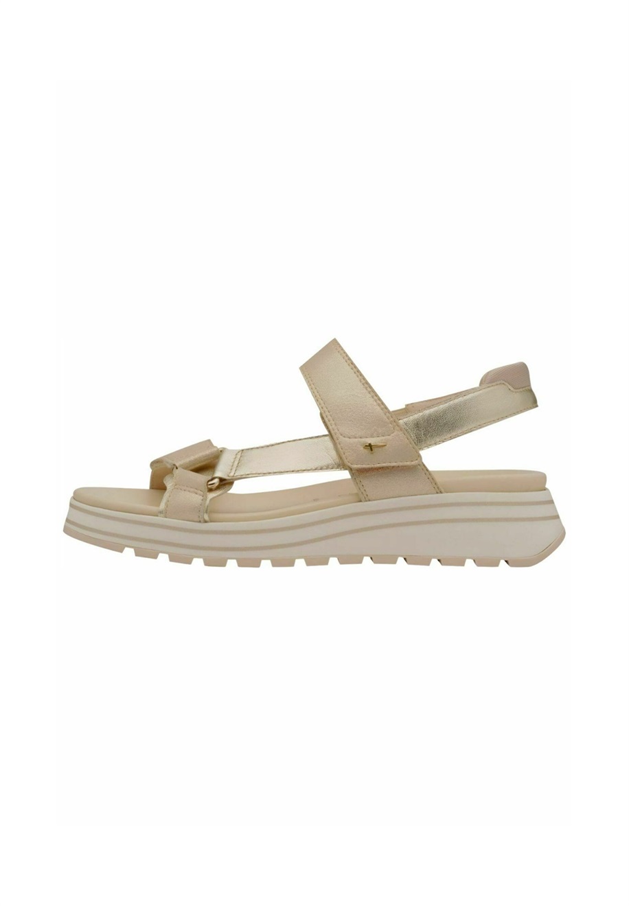 Tamaris Plateausandalette - champagne comb/goldfarben