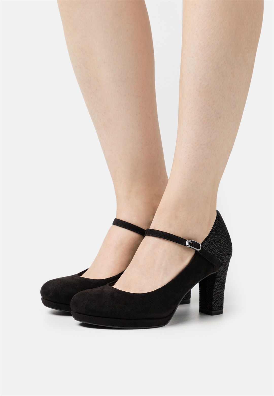 Tamaris Plateaupumps - black comb/schwarz