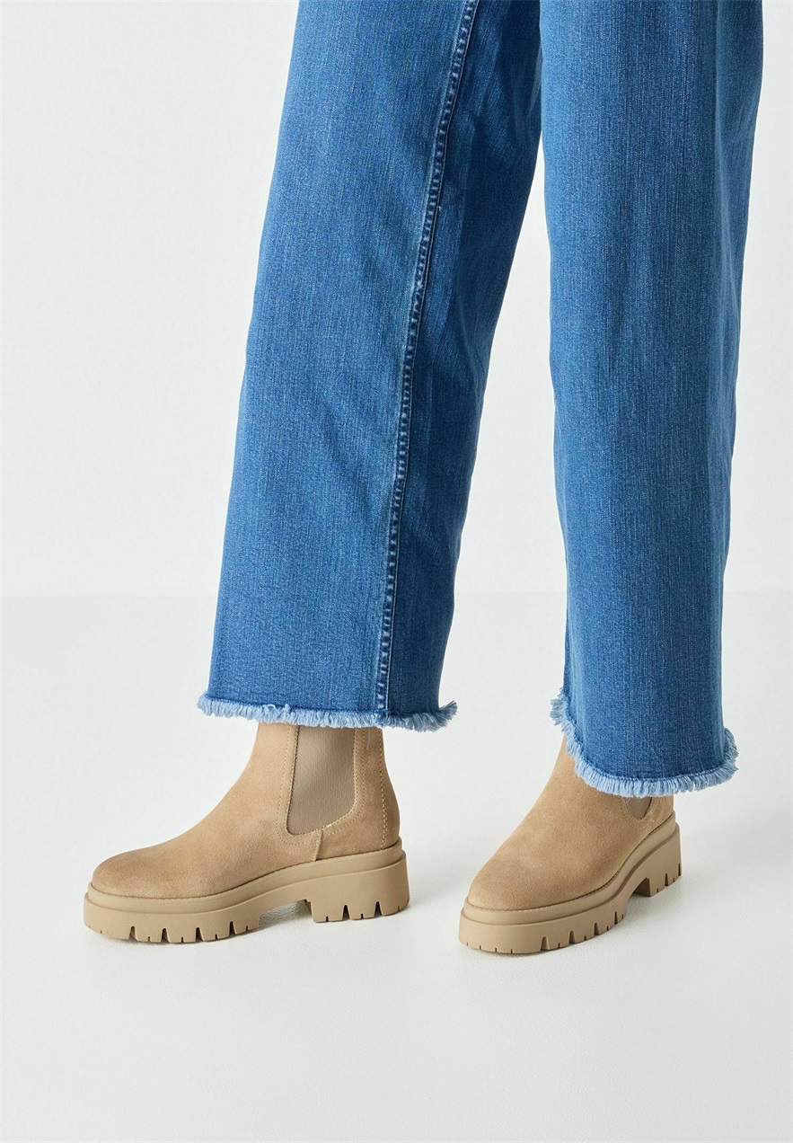 Tamaris Plateaustiefelette - beige suede/beige