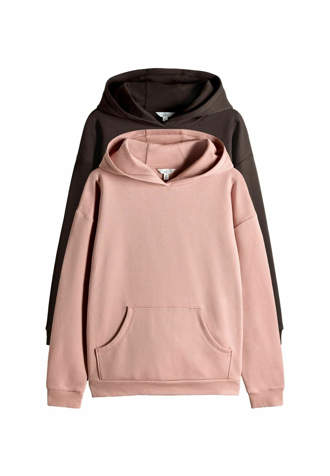 THE SET 2 PACK - Kapuzenpullover - chocolate brown pink/pink