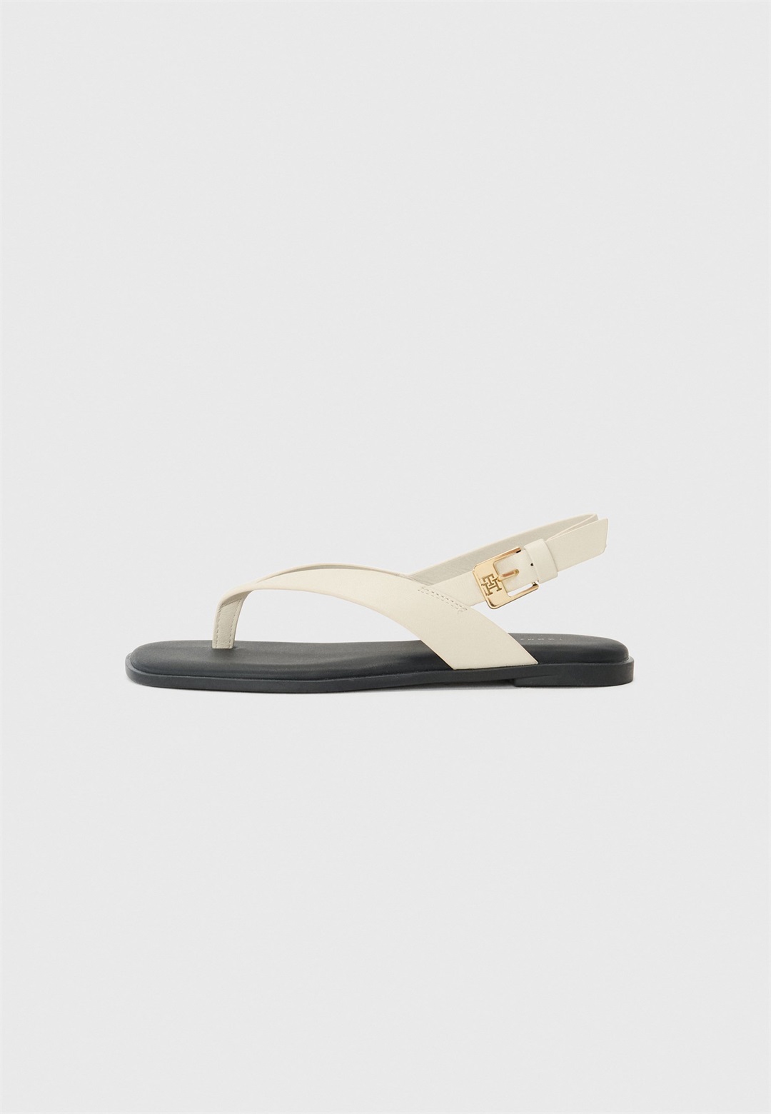 Tommy Hilfiger BLOCK THONG FLAT - Zehentrenner - newsprint/beige