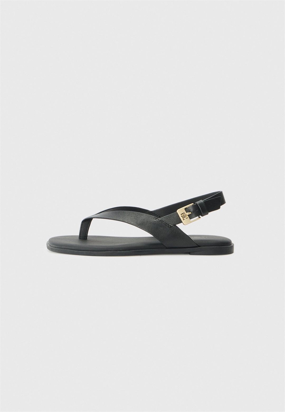 Tommy Hilfiger BLOCK THONG FLAT - Zehentrenner - black/schwarz