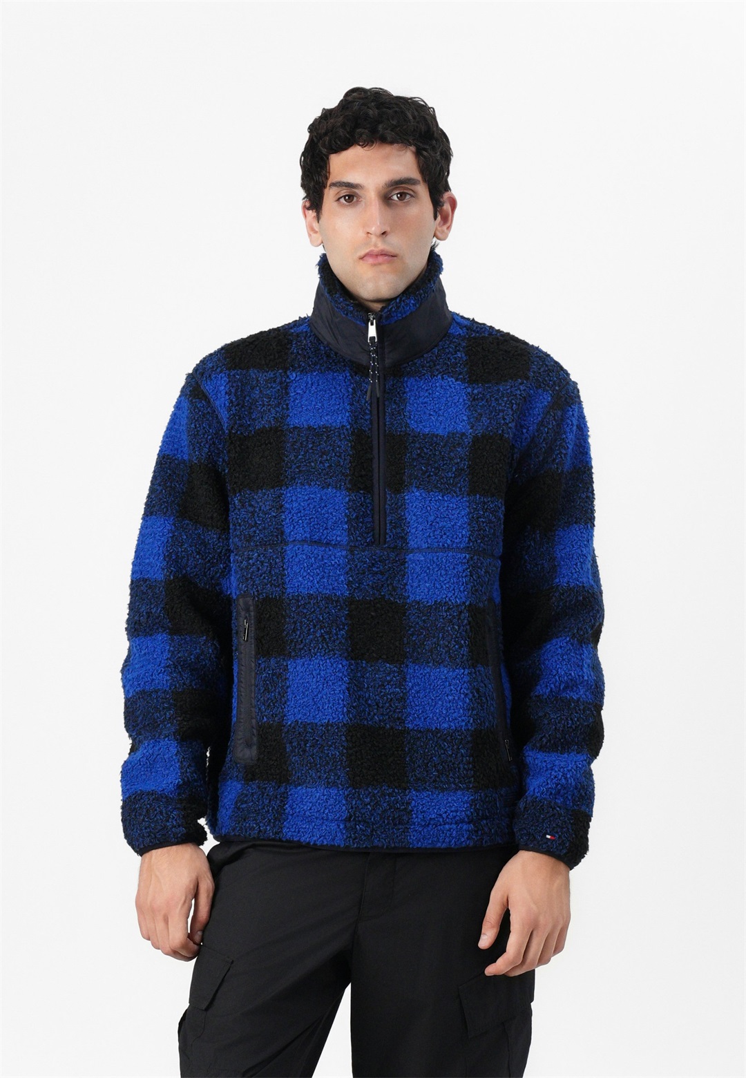 Tommy Hilfiger CHECK UNISEX - Fleecejacke - wedge blue/black/dunkelblau