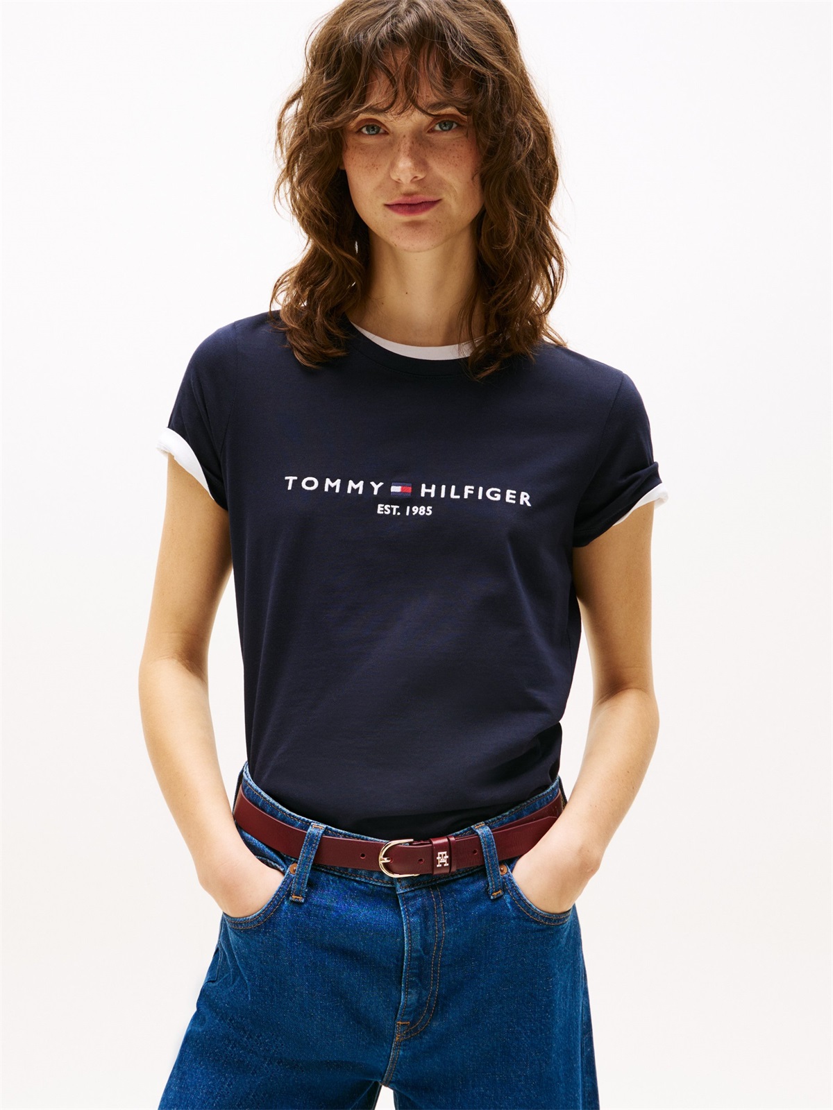 Tommy Hilfiger HERITAGE - T-Shirt print - marine/dunkelblau