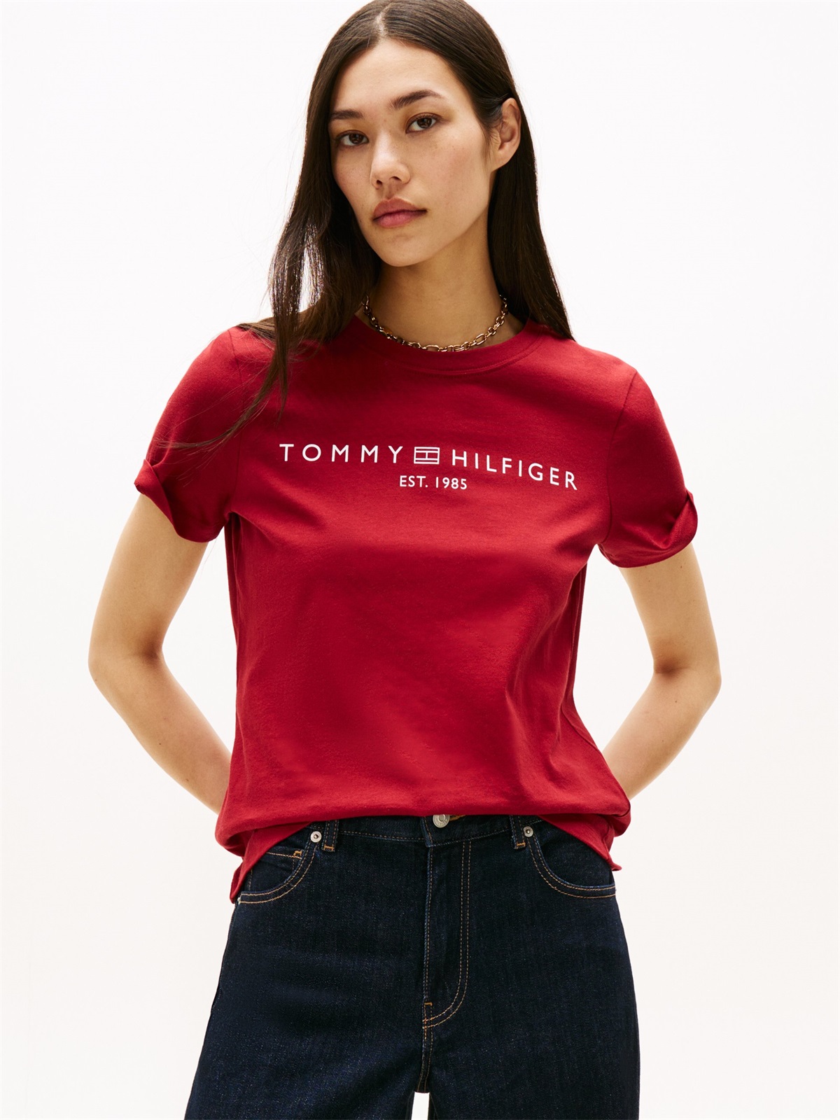 Tommy Hilfiger LOGO - T-Shirt print - regatta red/rot