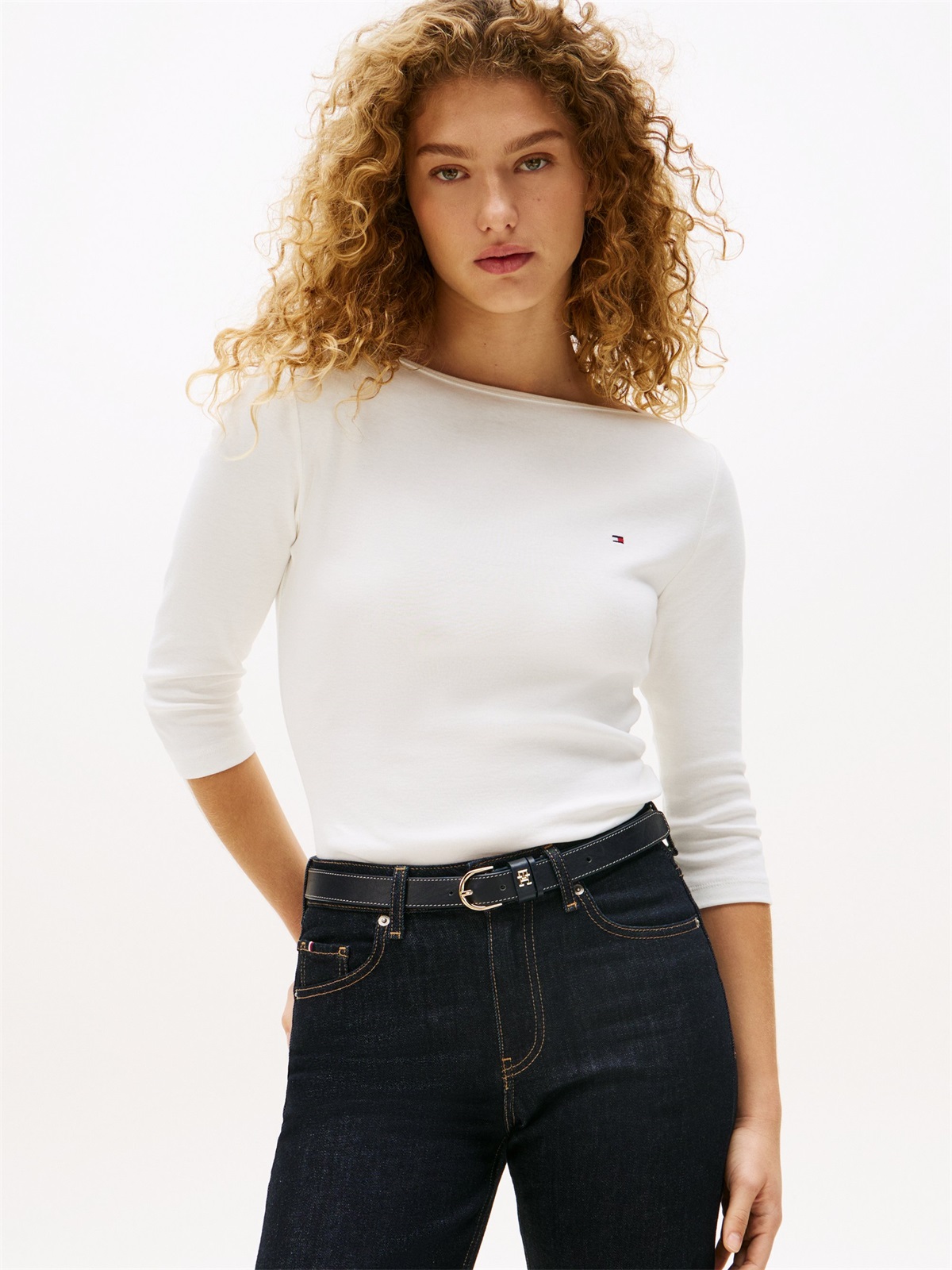 Tommy Hilfiger NEW CODY SLIM BOAT - Langarmshirt - ecru/weiß