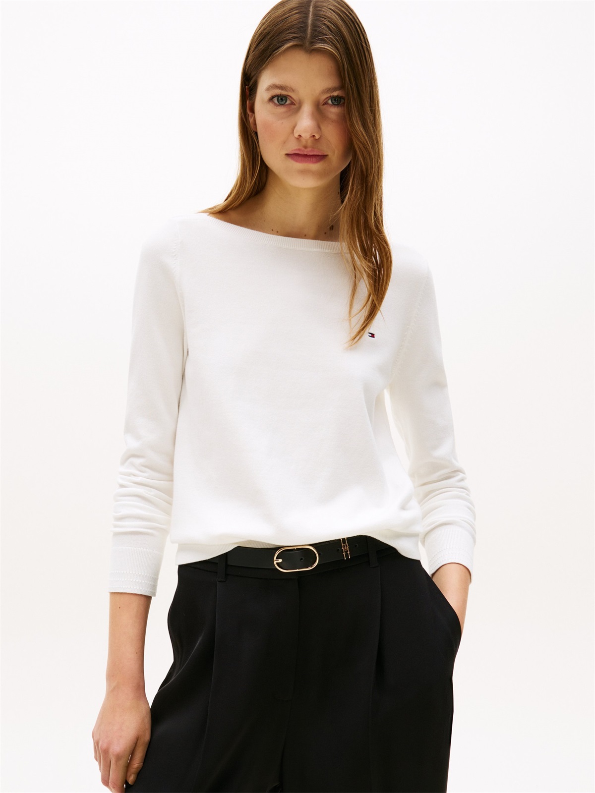 Tommy Hilfiger STITCH BOAT - Strickpullover - ecru/offwhite