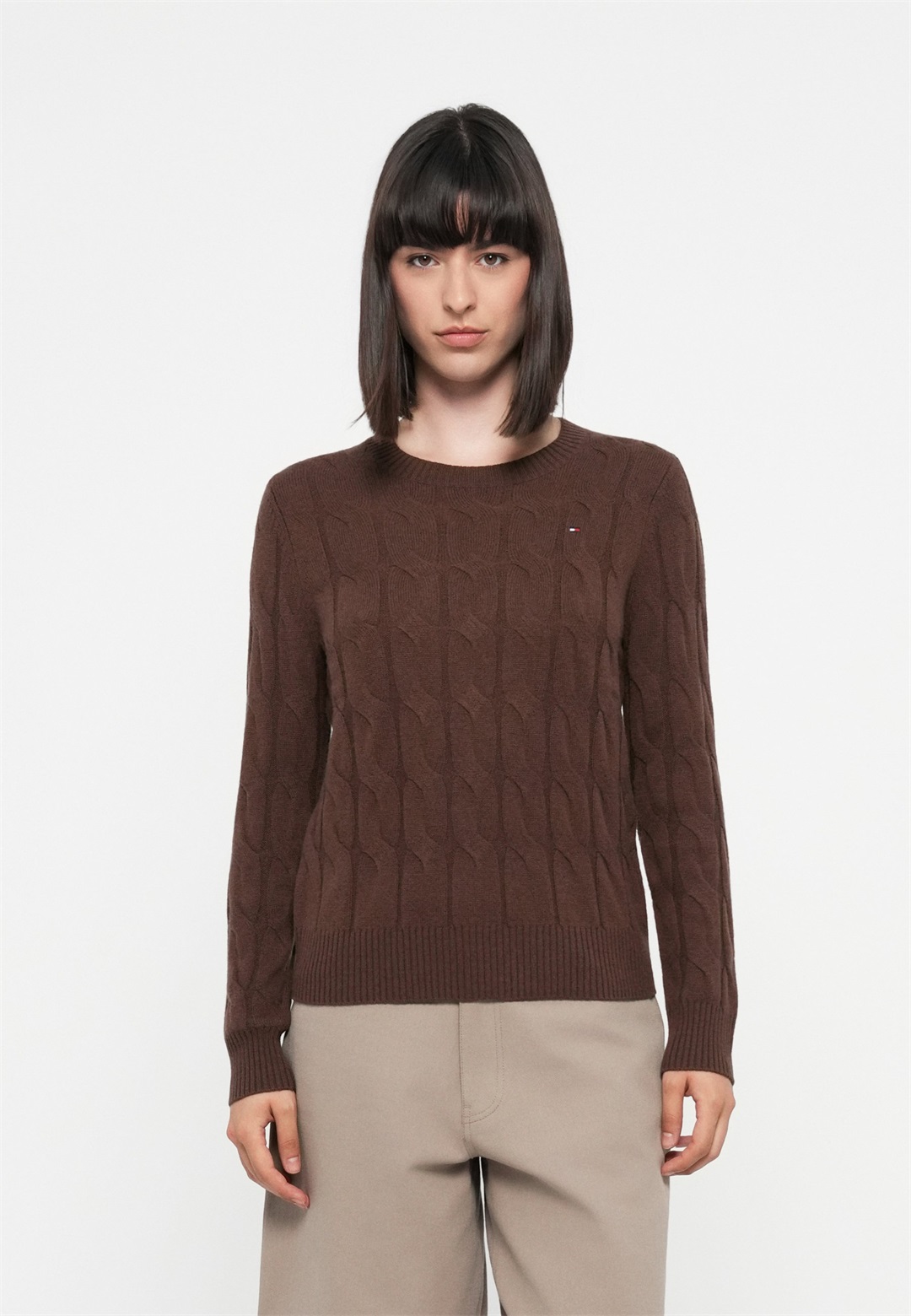 Tommy Hilfiger SOFT CABLE - Strickpullover - legacy brown/braun