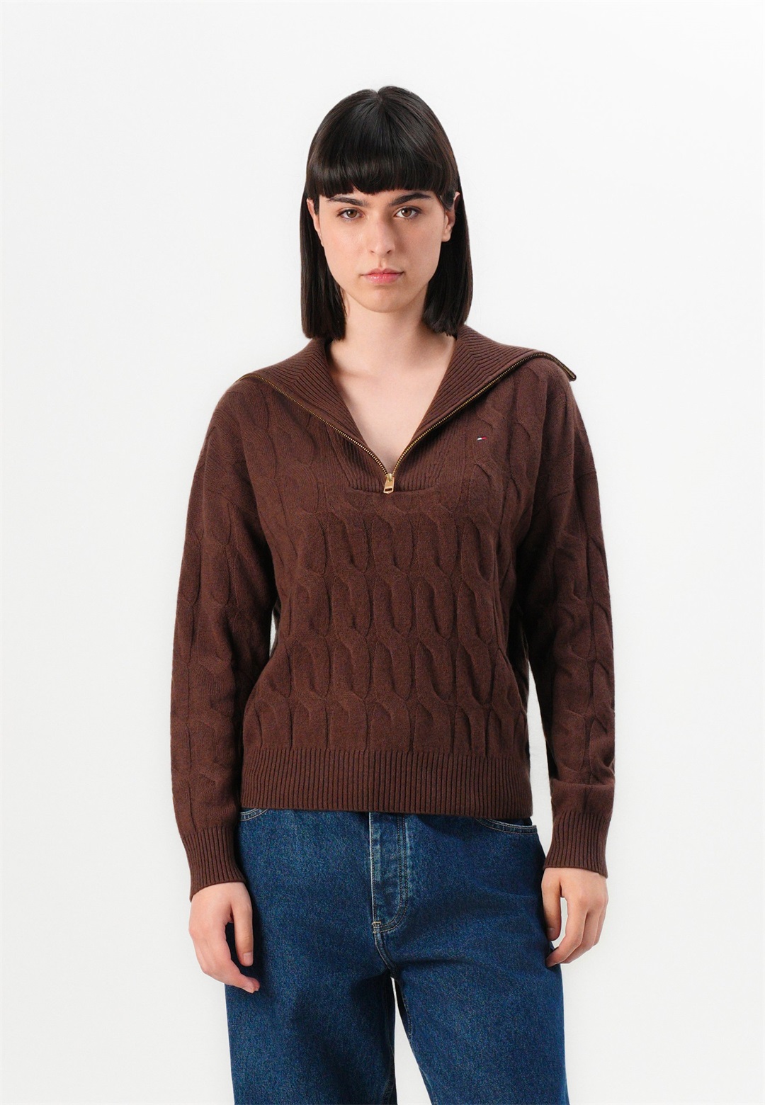 Tommy Hilfiger SOFT CABLE - Strickpullover - legacy brown/braun
