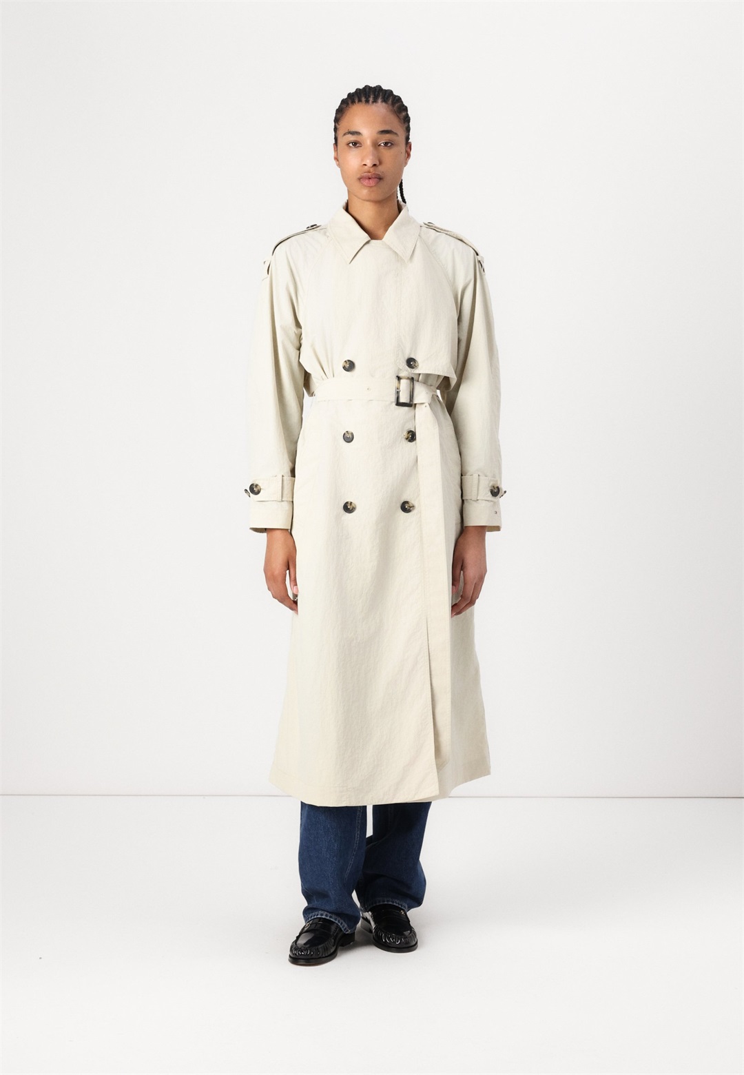 Tommy Hilfiger OVERSIZED - Trenchcoat - newsprint/beige