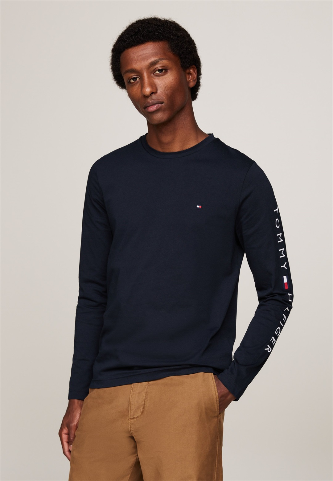 Tommy Hilfiger LOGO LONG SLEEVE TEE - Langarmshirt - blue/dunkelblau