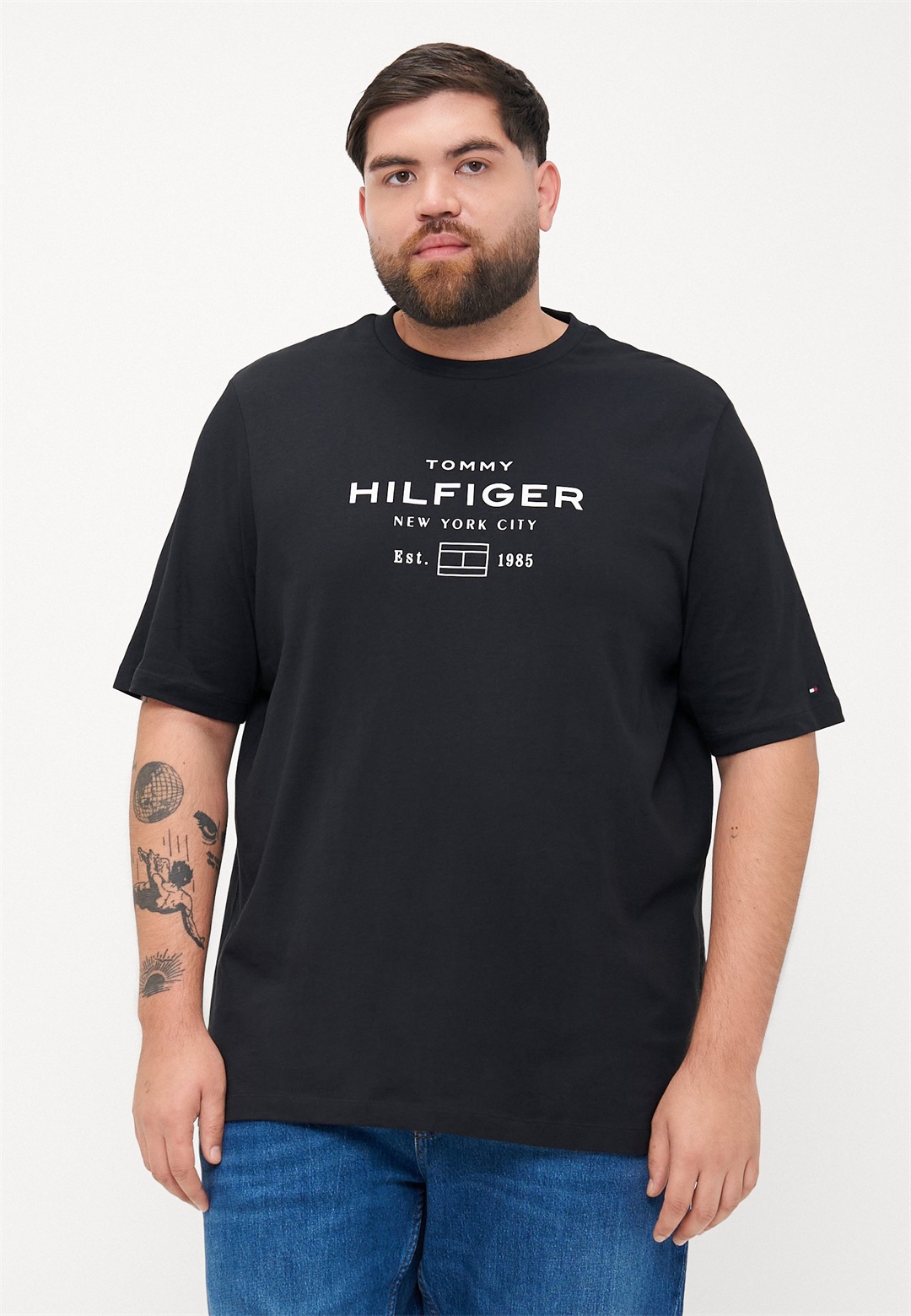 Tommy Hilfiger STACK GRAPHIC TEE - T-Shirt print - black/schwarz