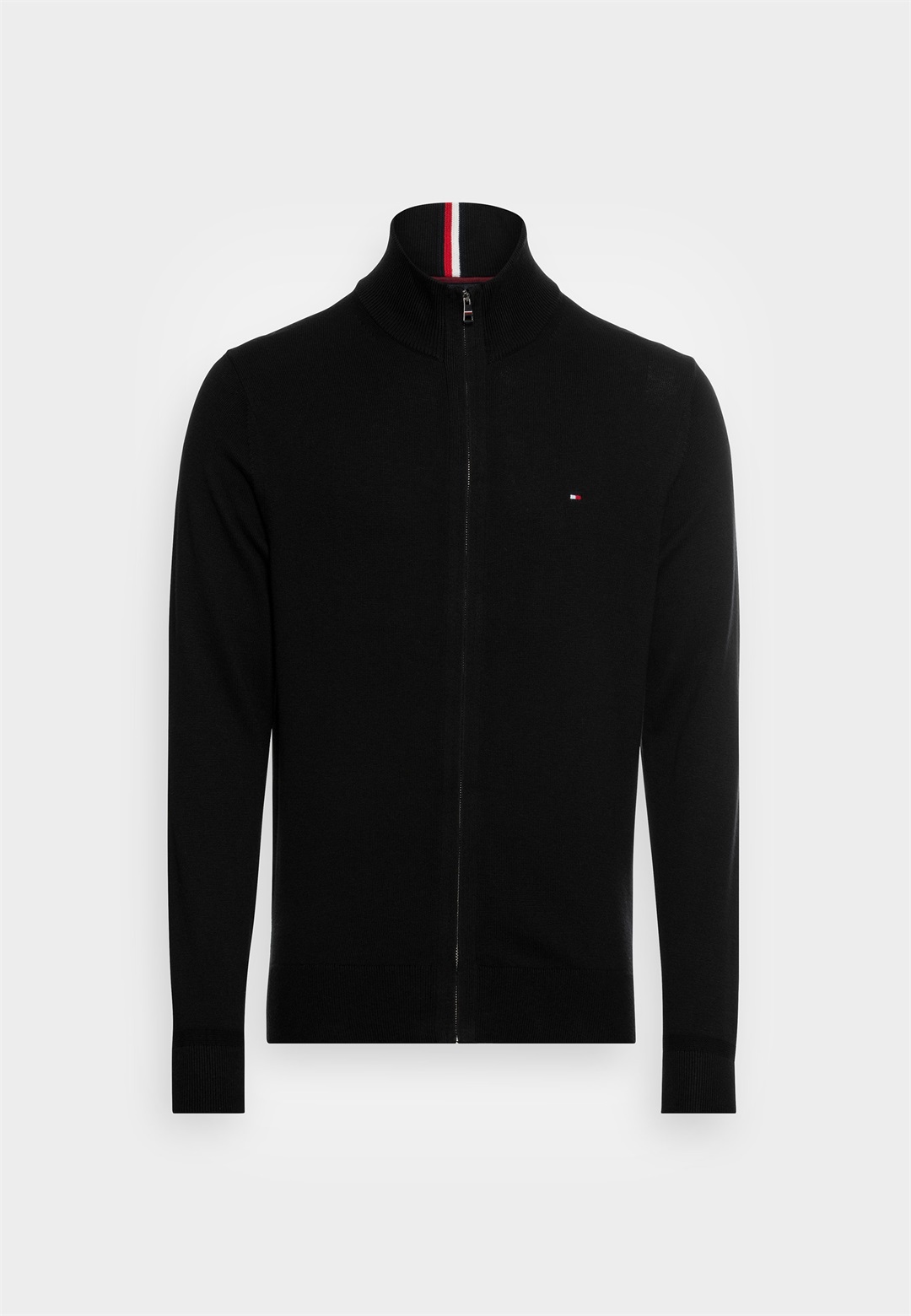 Tommy Hilfiger PIMA ORG CTN CASHMERE ZIP THRU - Strickjacke - black/schwarz