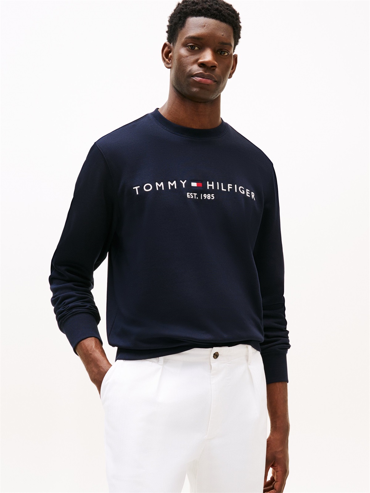 Tommy Hilfiger LOGO - Sweatshirt - desert sky/dunkelblau