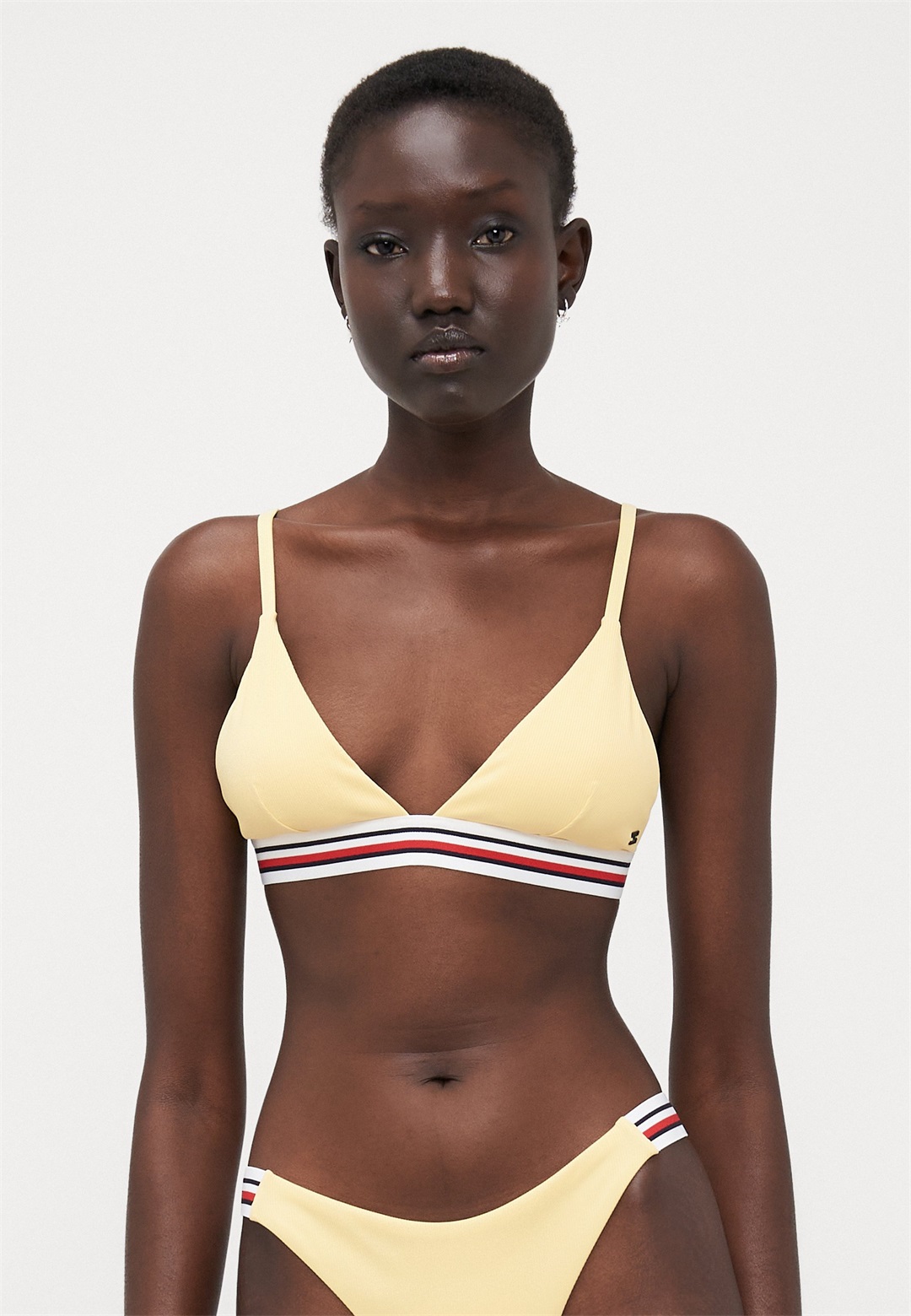 Tommy Hilfiger GLOBAL STRIPE TRIANGLE - Bikini-Top - citronella/gelb
