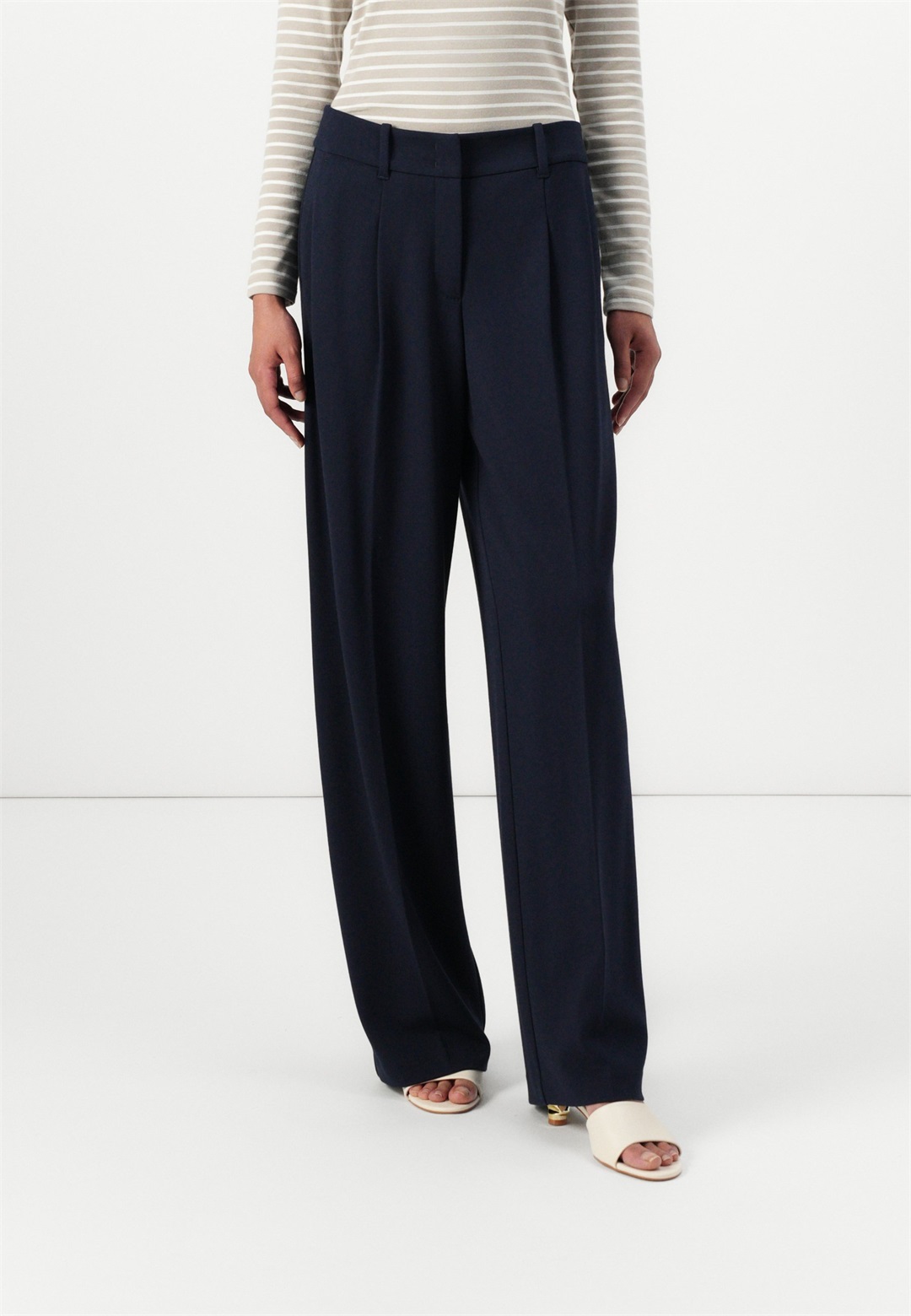 TOM TAILOR LEA WIDE - Stoffhose - sky captain blue/dunkelblau