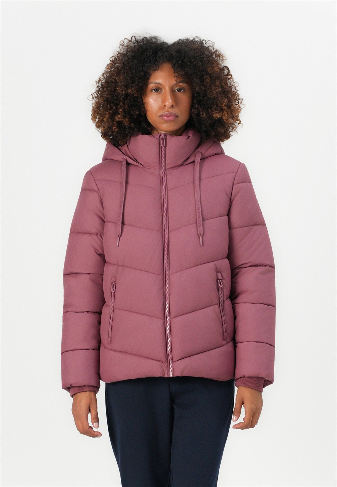 TOM TAILOR HOODED PUFFER JACKET - Winterjacke - deeply mauve/mauve