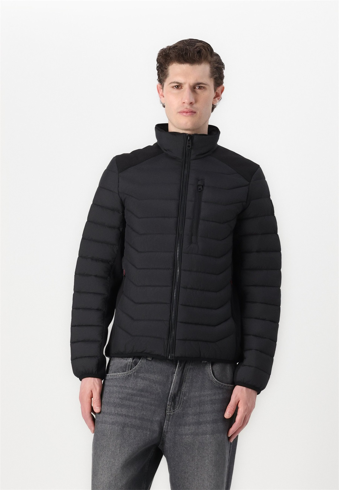 TOM TAILOR HYBRID JACKET - Übergangsjacke - black/schwarz