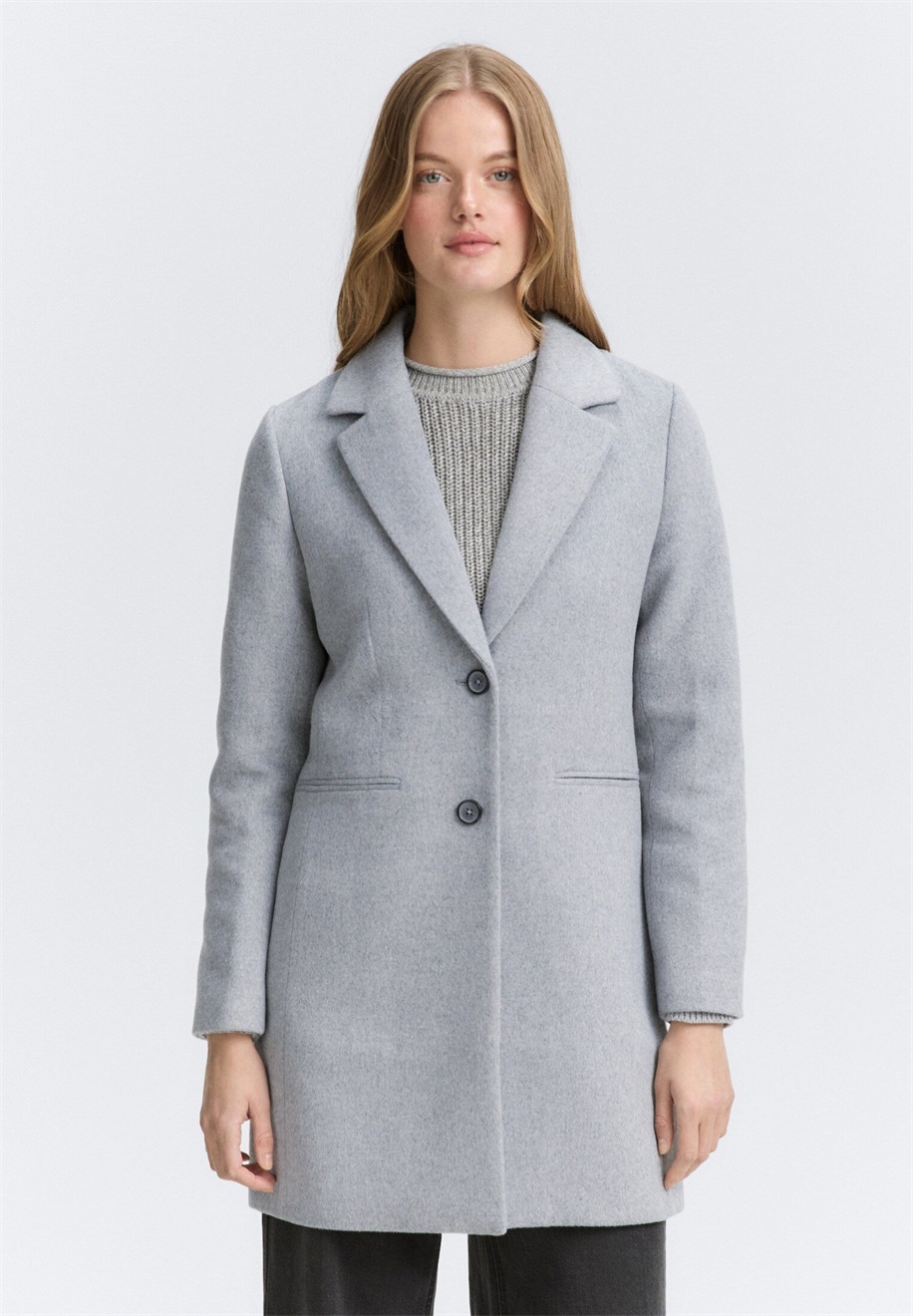 TOM TAILOR DENIM FITTED COAT - Klassischer Mantel - cement grey mélange/grau