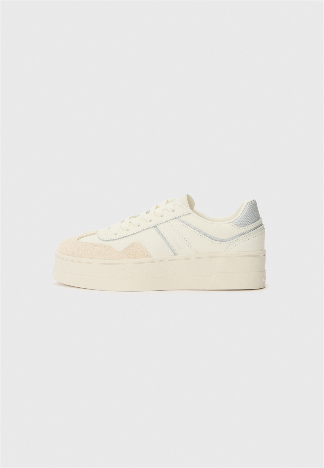 Tommy Jeans THE GREENWICH FLATFORM - Sneaker low - ivory/silver-coloured/offwhite