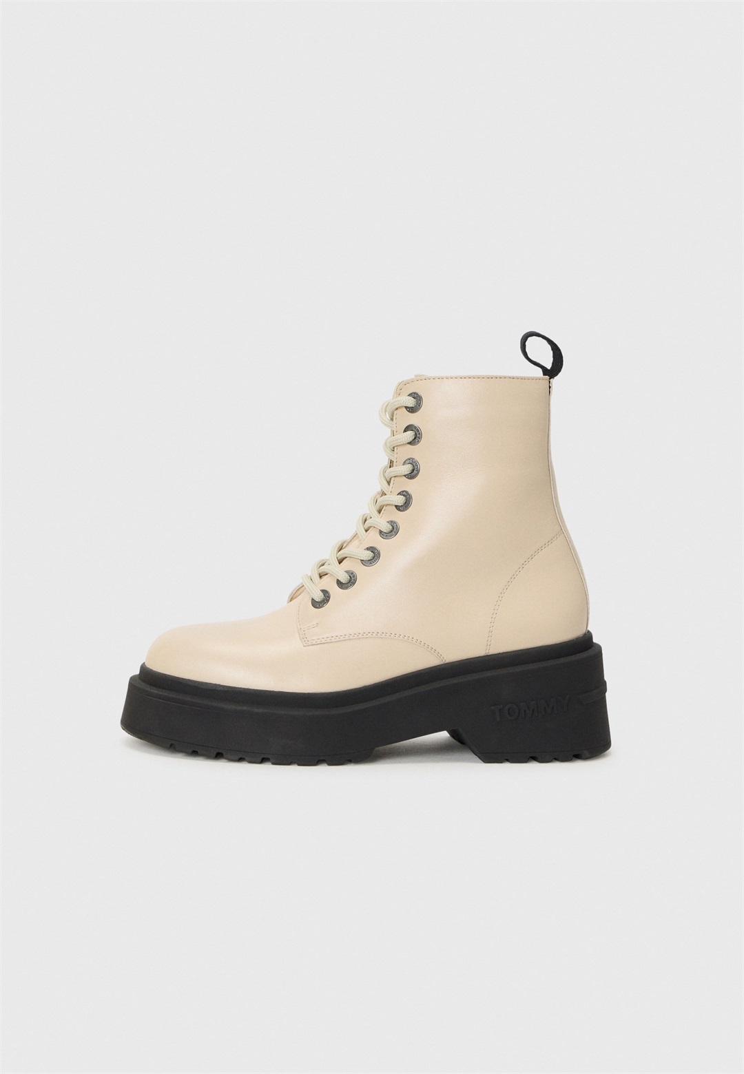 Tommy Jeans Plateaustiefelette - white clay/beige