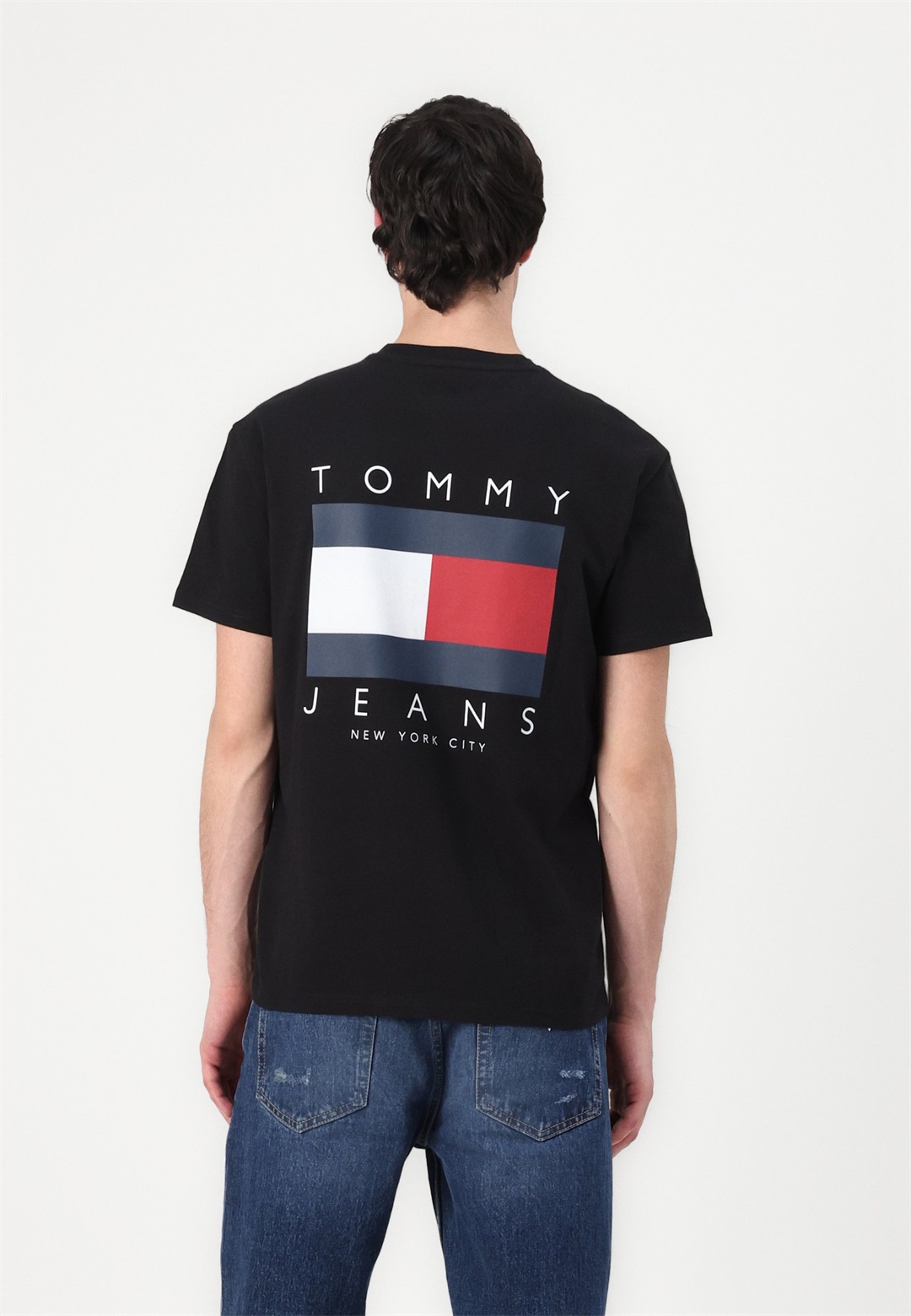 Tommy Jeans FLAG GRAPH - T-Shirt print - black/schwarz