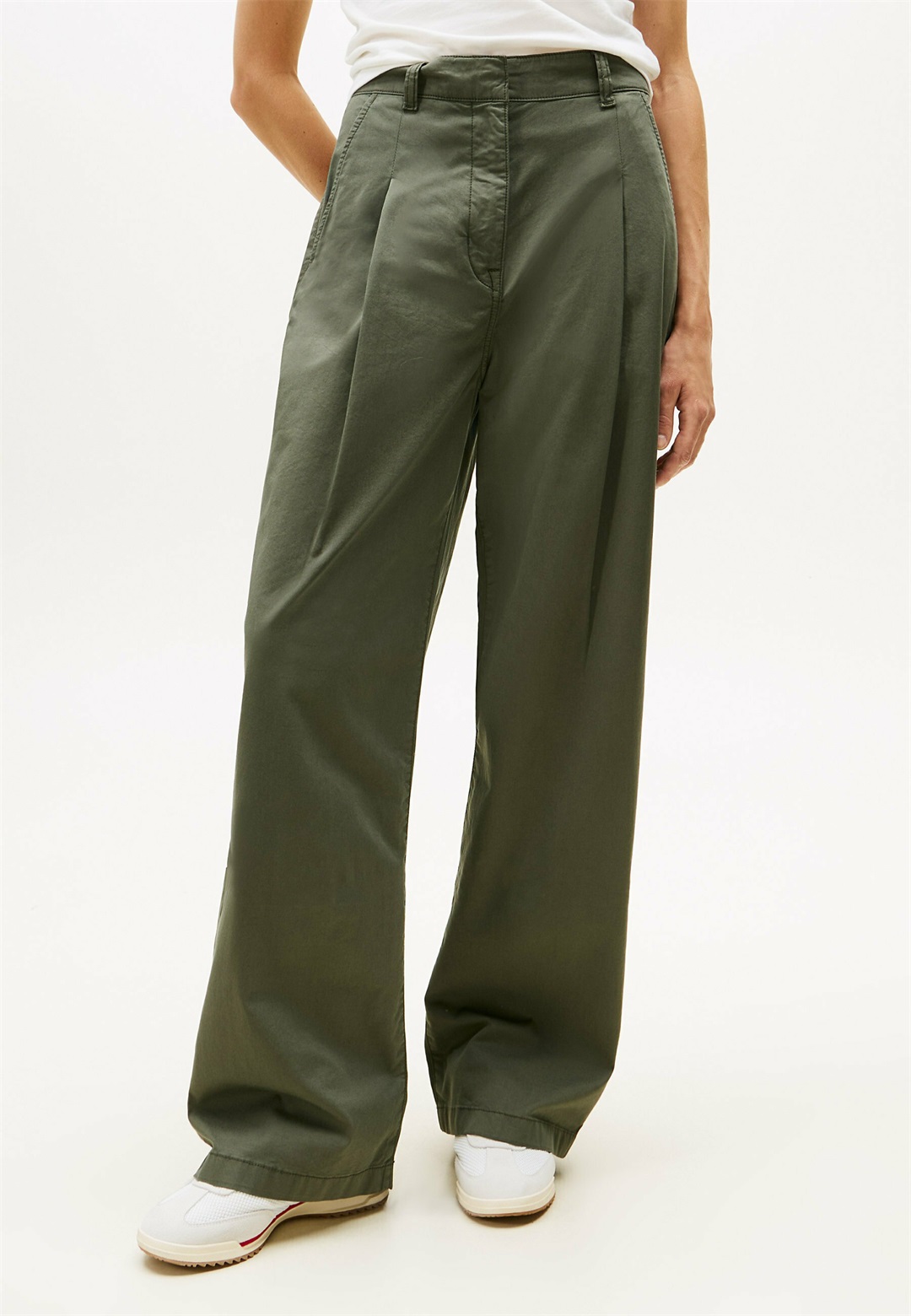 Tommy Jeans WIDE - Stoffhose - pewter green/grün