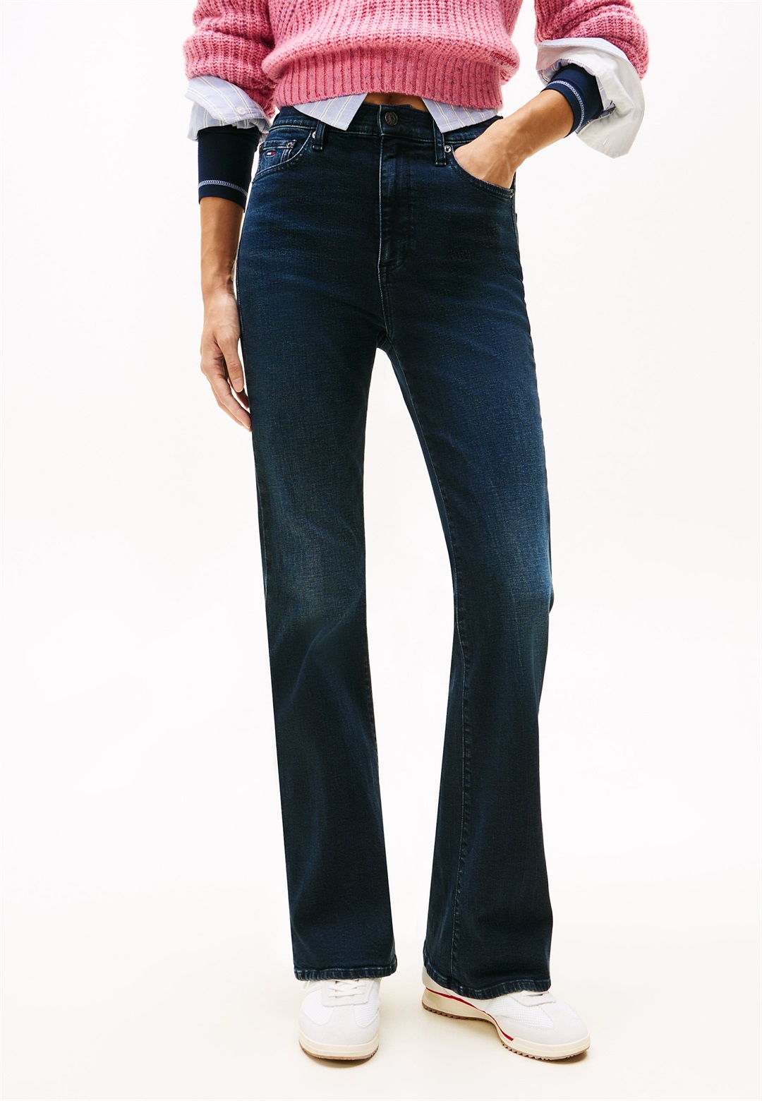 Tommy Jeans SYLVIA - Flared Jeans - denim blue black/dark-blue denim