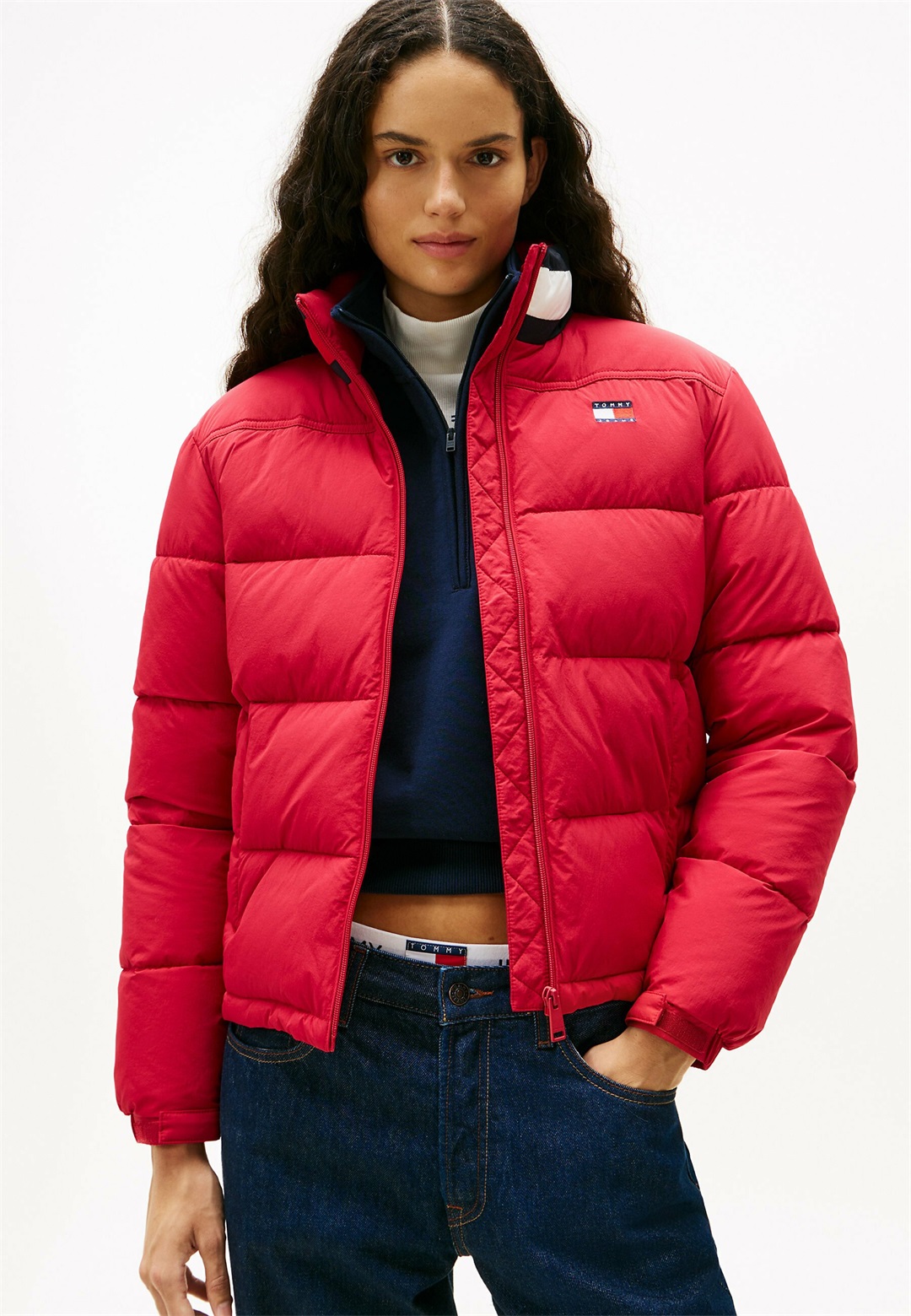 Tommy Jeans PUFFER FLAG - Winterjacke - ruby rhubarb/rot