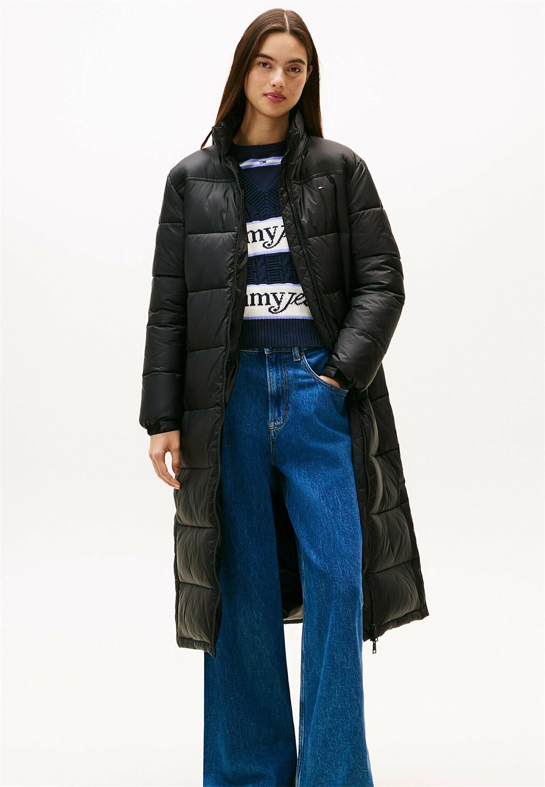 Tommy Jeans LONGLINE PUFFER - Wintermantel - black/schwarz