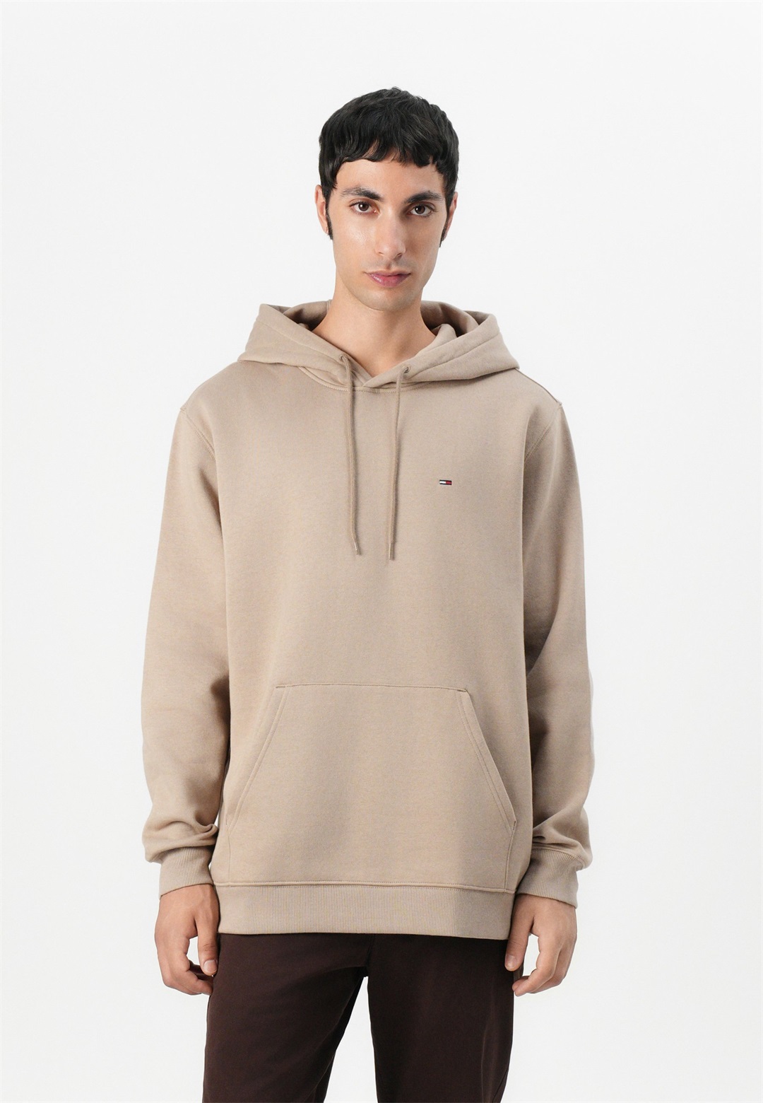 Tommy Jeans FLAG HOODIE - Sweatshirt - coastal taupe/taupe