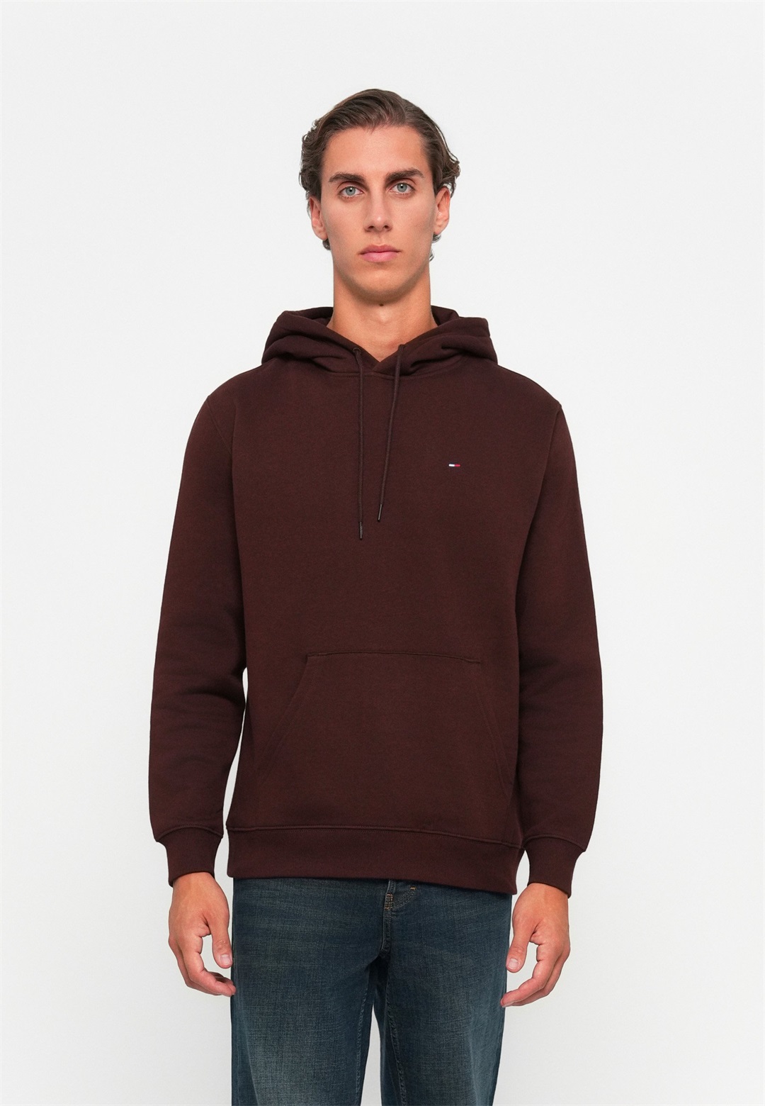 Tommy Jeans FLAG HOODIE - Sweatshirt - rich brown/braun