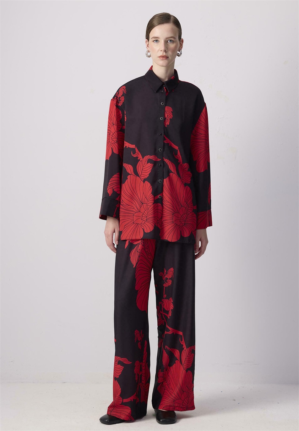 Touché Privé SET - Stoffhose - black/schwarz