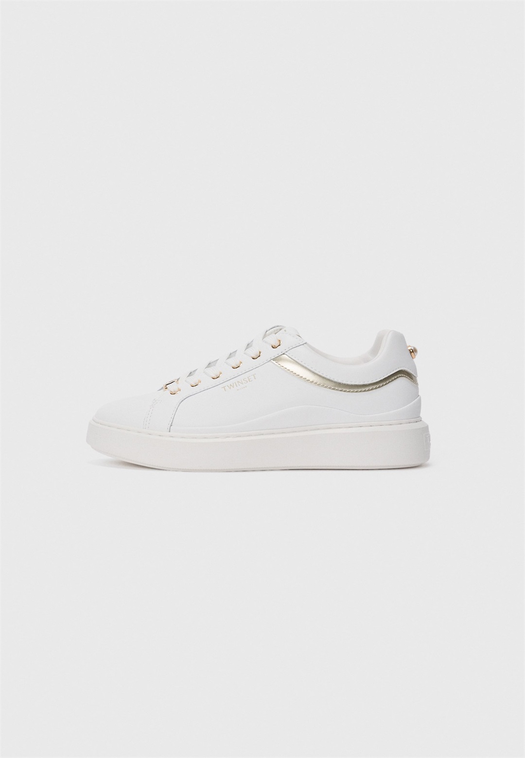 TWINSET Sneaker low - bianco ottico/oro/weiß