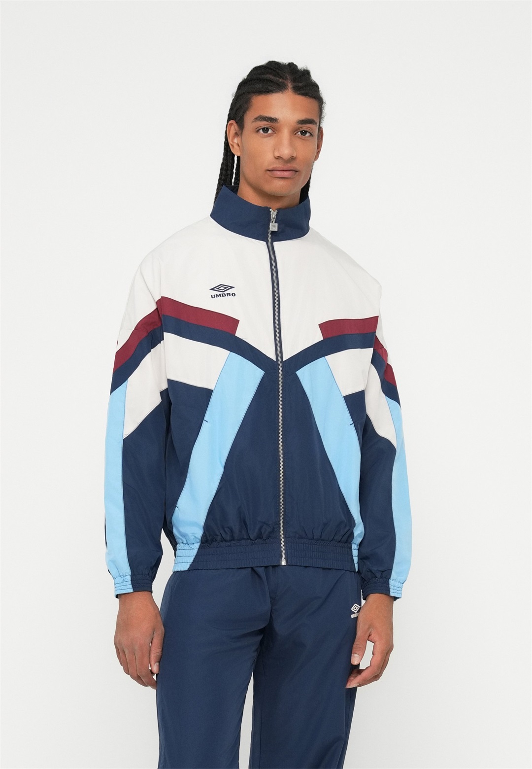 Umbro RELAXED TRACK JACKET - Leichte Jacke - dark navy/white sand/vista blue/dunkelblau