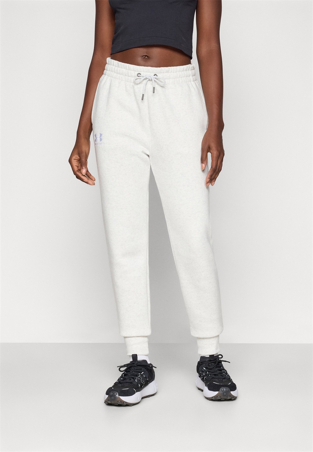 Under Armour ICON JOGGER - Jogginghose - distant gray medium heather/white/hellgrau-meliert