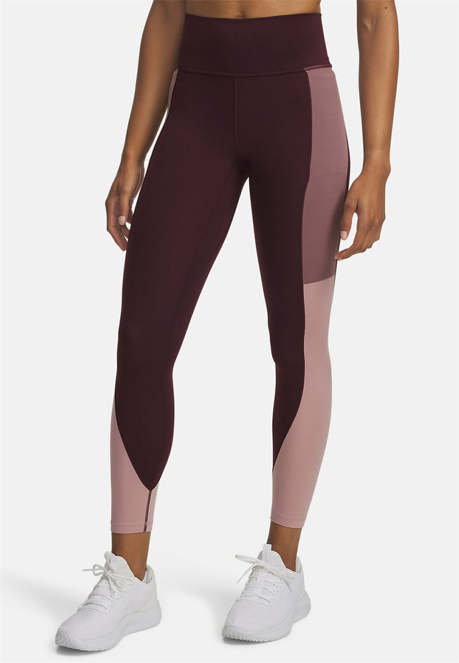 Under Armour MERIDIAN COLORBLOCK - Tights - maroon mist/bordeaux