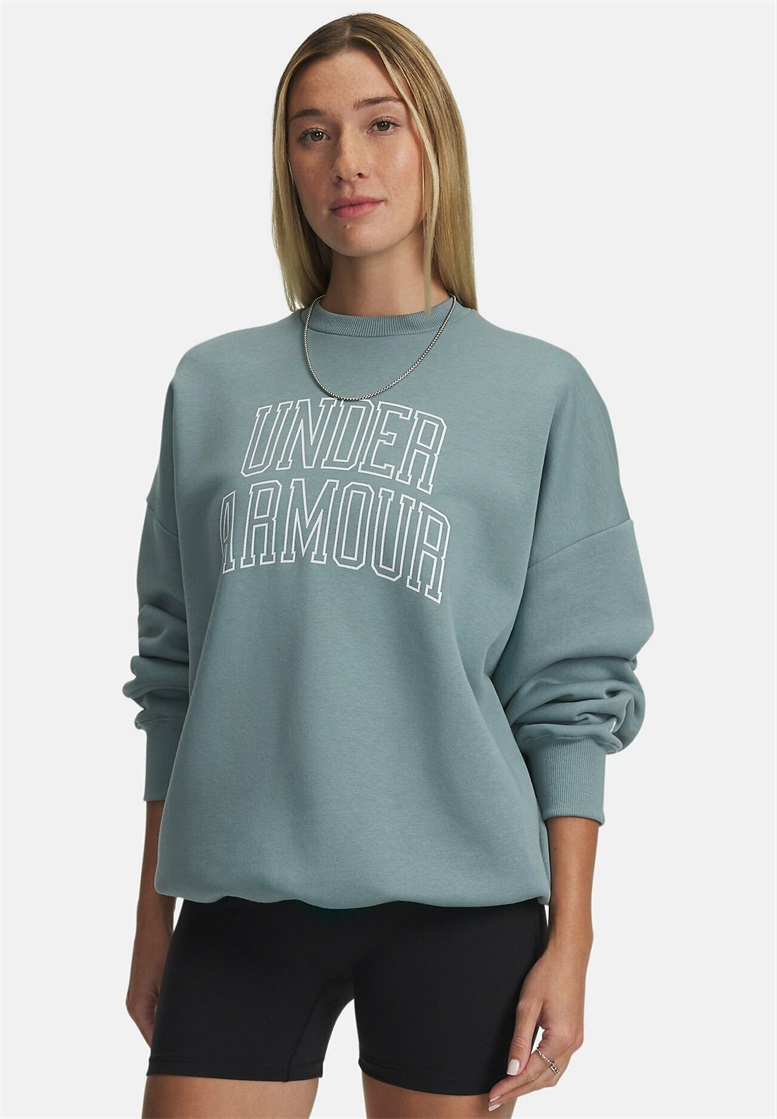 Under Armour RIVAL FLEECE VARSITY - Sweatshirt - serpentine/grün