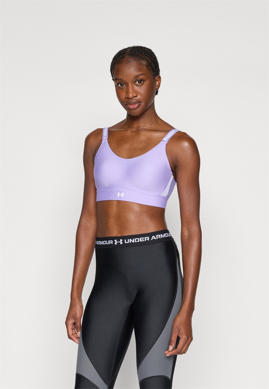 Under Armour INFINITY MID BRA - Sport-BH mit mittlerer Stützkraft - lilac/white/flieder