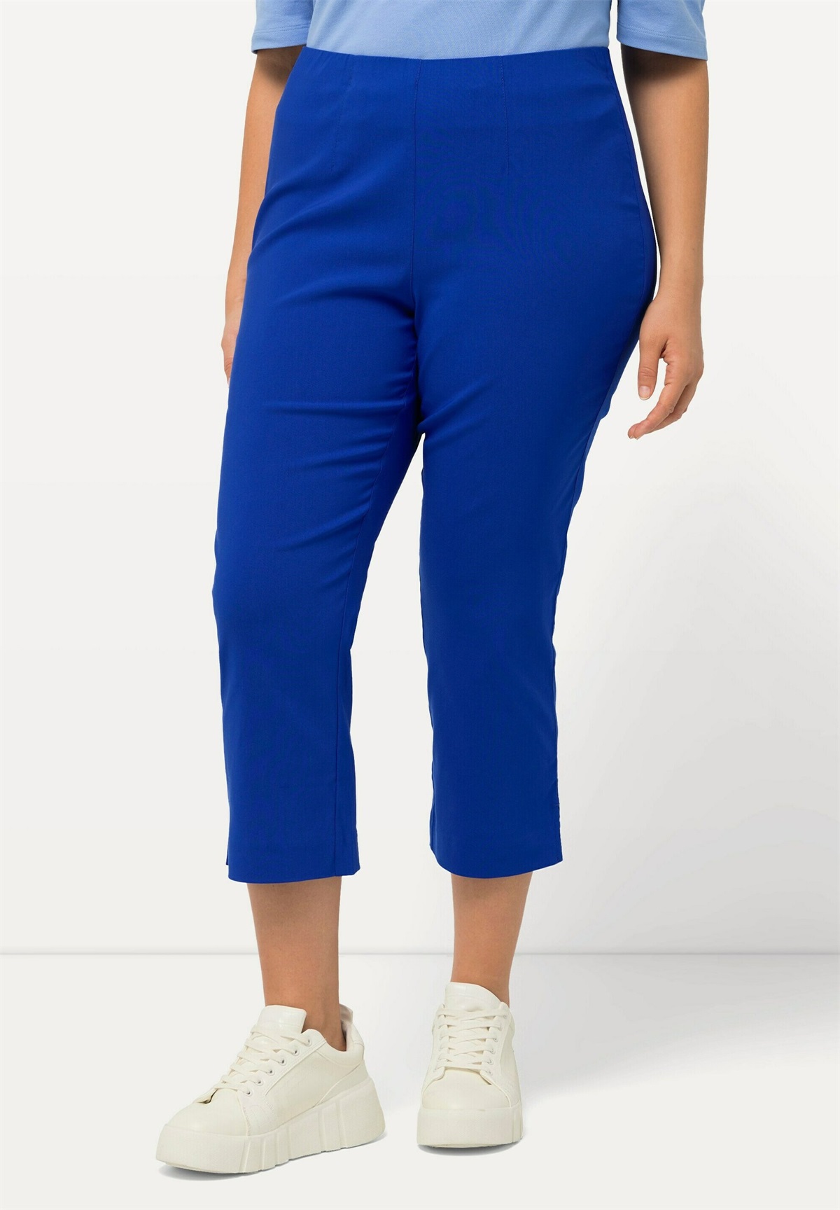 Ulla Popken GROSSE 7/8 BENGALIN BENGALIN GERADER SCHNITT KNÖCHELLANG - Stoffhose - blue/blau