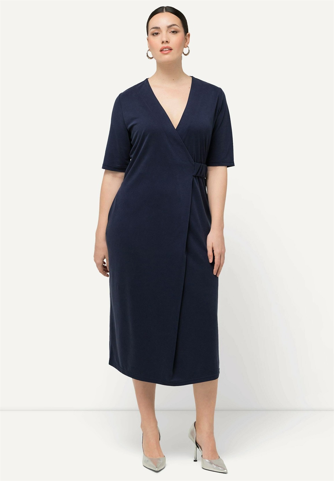 Ulla Popken SHORT SLEEVE - Jerseykleid - navy blue/dunkelblau