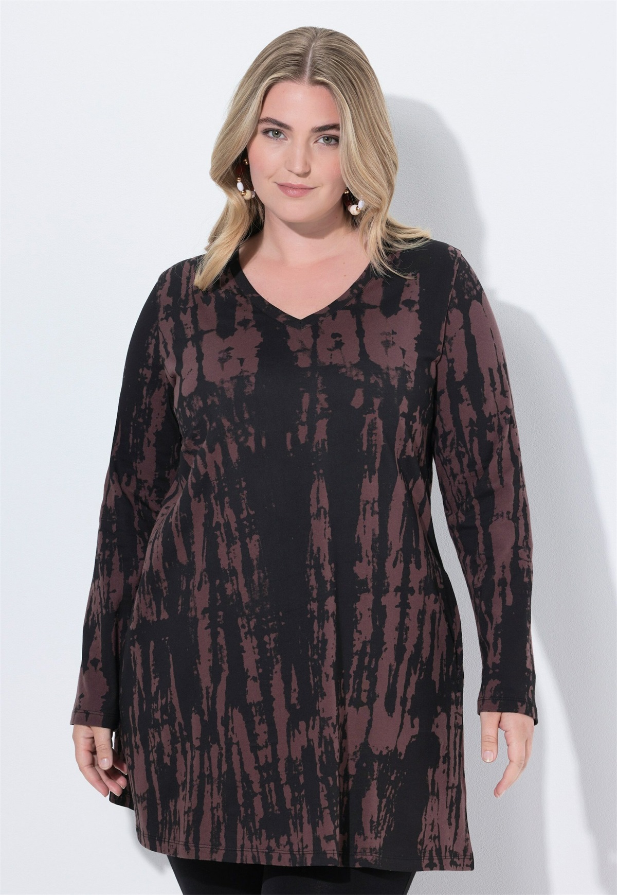 Ulla Popken Langarmshirt - espresso/dunkelbraun